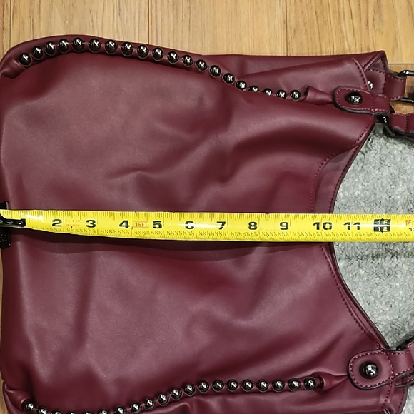 Carlos Santana Burgundy Studded Tote Bag - Picture 12 of 13